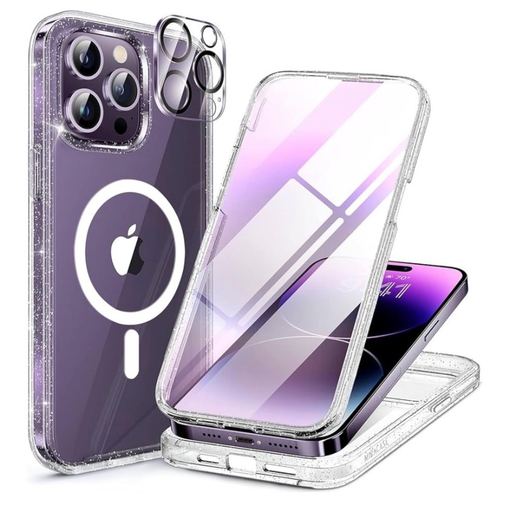 iPhone 14 Pro Max Case with Clear glitter Design